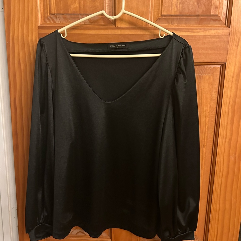 Banana Republic Black Satin Blouse